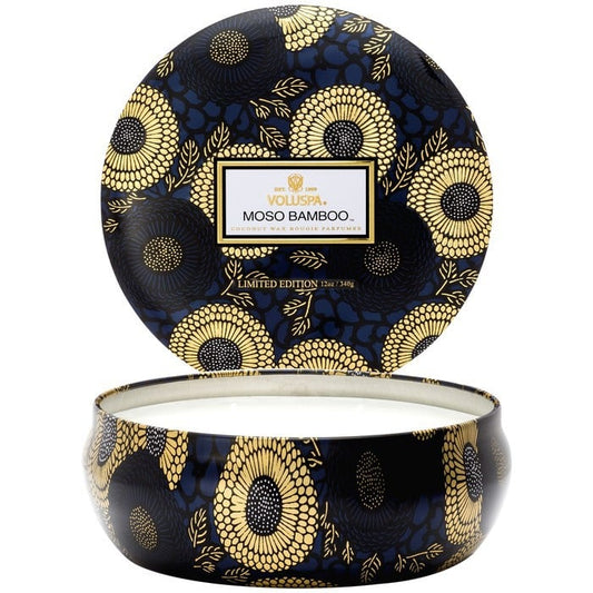 Moso Bamboo 3 wick - Decorative Tin