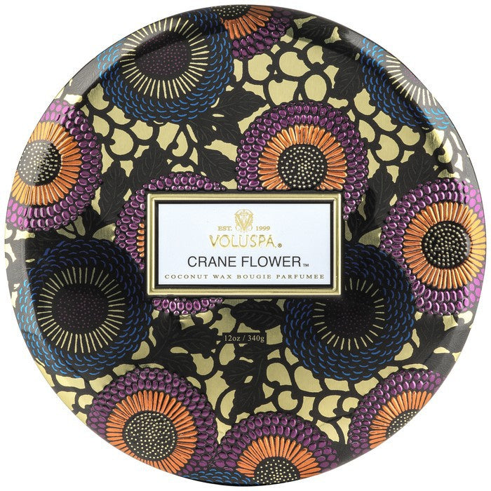 Crane Flower 3 wick - Decorative Tin