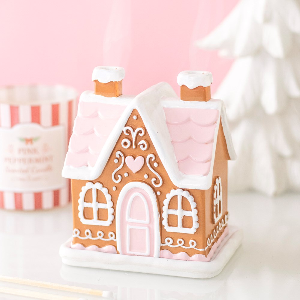 Pink Gingerbread House Wierookkegel Brander