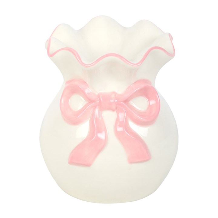 White and Pink Bow Wax & Oil Burner