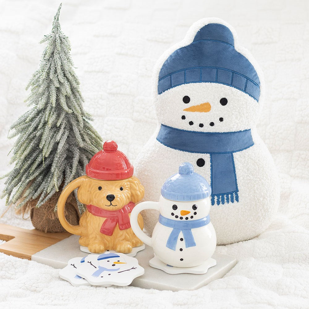 Snowman Shaped Boucle Coussin