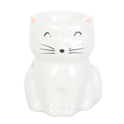 White Happy Cat Wax & Oil Burner