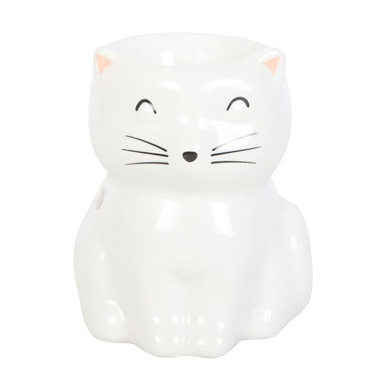 White Happy Cat Wax & Oil Burner