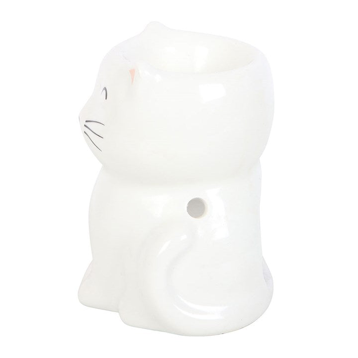 White Happy Cat Wax & Oil Burner