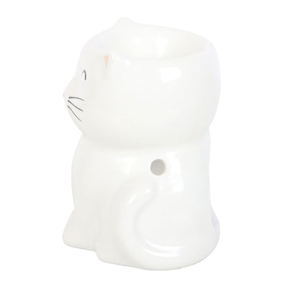 White Happy Cat Wax & Oil Burner