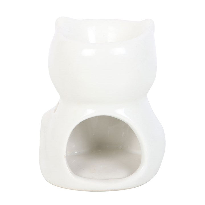 White Happy Cat Wax & Oil Burner