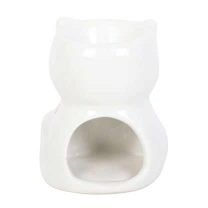 White Happy Cat Wax & Oil Burner