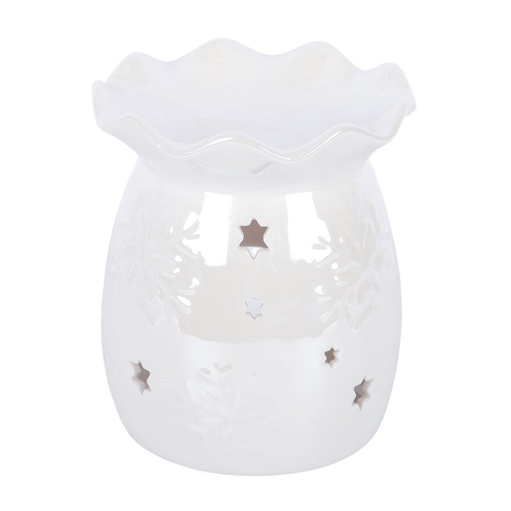Iridescent White Snowflake Wax & Oil Burner