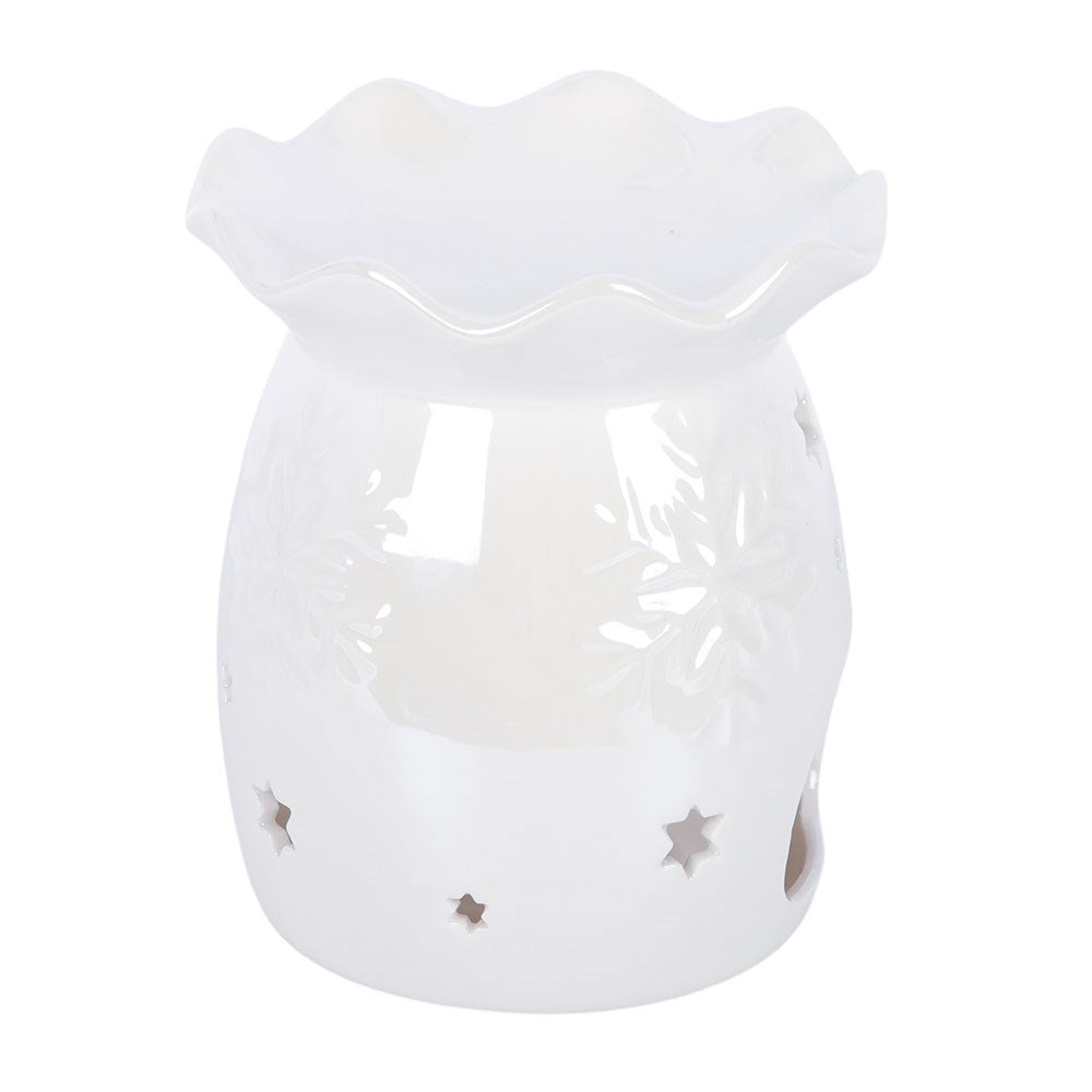 Iridescent White Snowflake Wax & Oil Burner