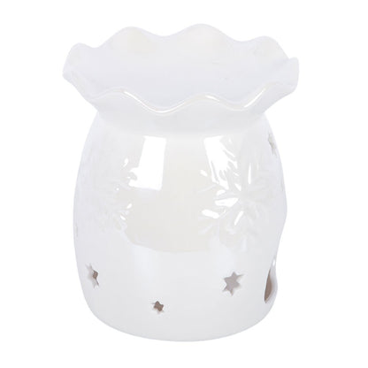 Iridescent White Snowflake Wax & Oil Burner