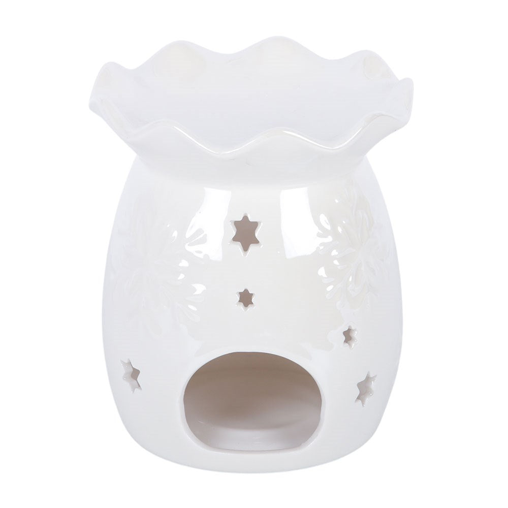 Iridescent White Snowflake Wax & Oil Burner