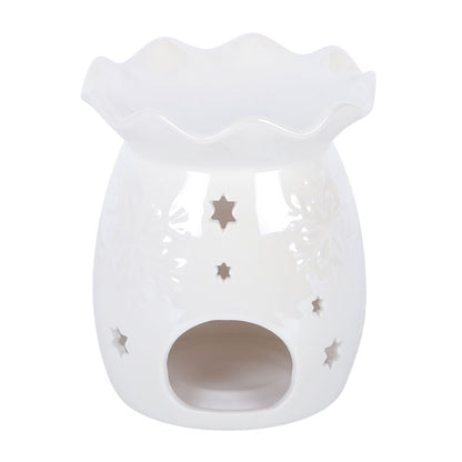 Iridescent White Snowflake Wax & Oil Burner
