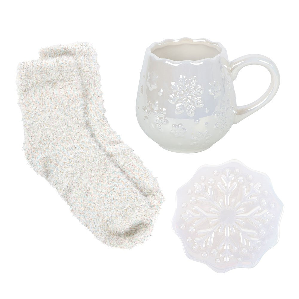 Iridescent Snowflake Mok en Sokken