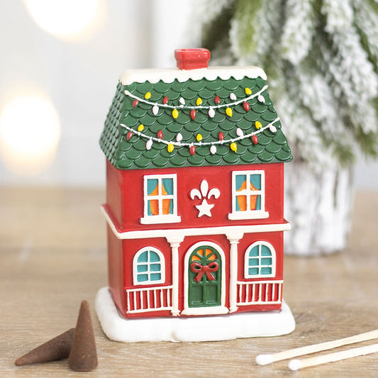 Red Christmas House Wierookkegel Brander