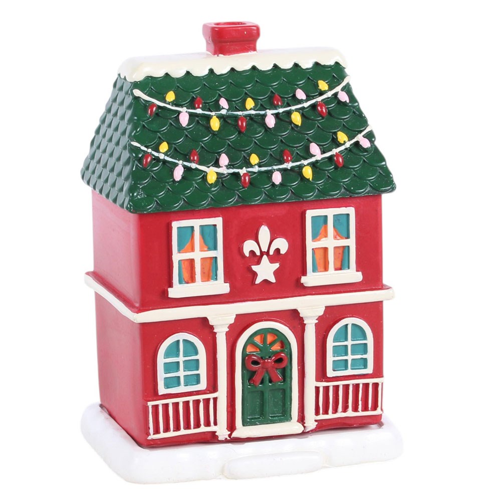 Red Christmas House Wierookkegel Brander